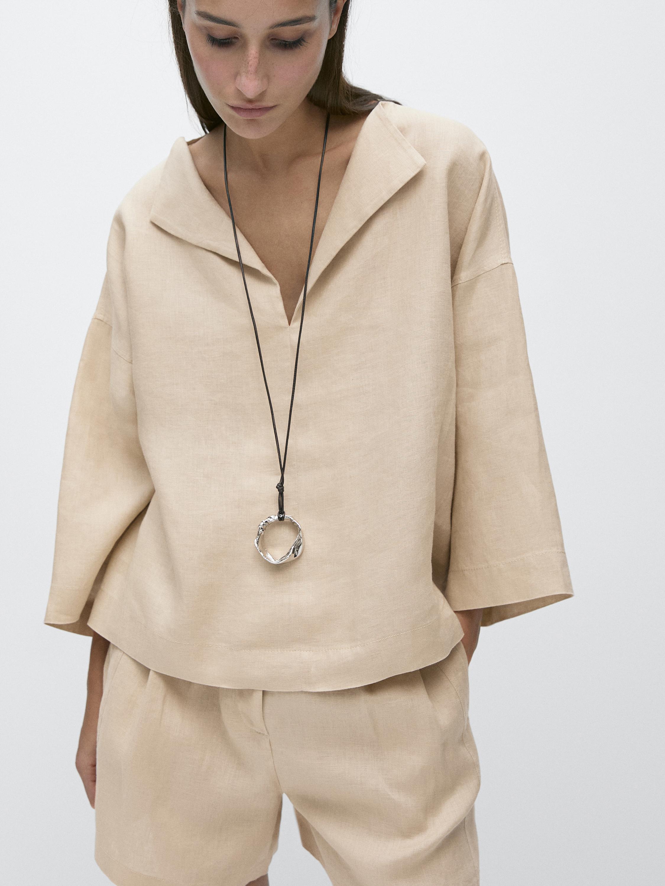 Flowing 100% linen blouse